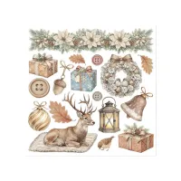 Stamperia White Christmas Rub-On 15,5x15x5cm Assortment (6pcs) by Cristina Radovan (DFLRBX21)